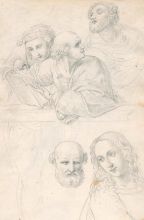 Matevž Langus, Študije figur, risane po Rafaelovi freski Disputa v Stanza della Segnatura