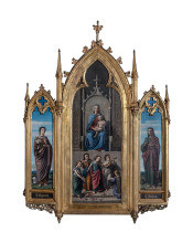 Janez Wolf, Marija z detetom na prestolu, sv. Neža in sv. Janez Evangelist (triptih), 1857