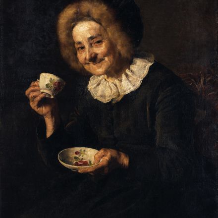 la bebedora de cafe o Kofetarici pintura de 1888 de la artista eslovena Ivana Kobilca.