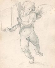 Matevž Langus, Študija angela, risana po Rafaelovi freski Disputa v Stanza della Segnatura