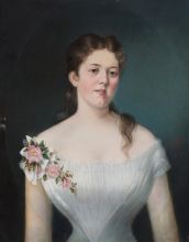 Portret dekleta v beli obleki, 1880