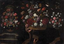 Španska šola (?), Trije šopki cvetja, prva polovica 17. stoletja