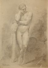 Pavel Künl, Herkul z gorjačo in levjo kožo (Stoječ moški akt), 1844