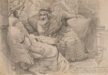 Sir Lawrence Alam-Tadema, Zalovo dvorjenje Rudabeh, 1882