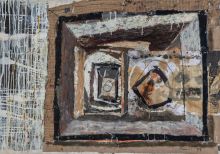 Ivo Prančič, Brez naslova, 1997, olje, kolaž, papir